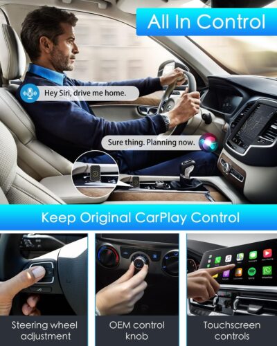 Mini Wireless CarPlay Adapter for Apple, Plug & Play Low Latency Converts Wired to Wireless CarPlay Dongle for iPhone iOS 10+, Connection Fast & Stable - Image 5