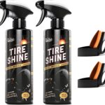 Ceramic Tire Shine Spray — High-Gloss Wet Look Tire Coating with Ultra-Dense Nylon Brush Applicator, UV Protection, Long-Lasting Shine for Car Truck RV Motorcycle (16 Fl Oz)