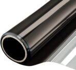 WPCTEV Window Film One Way Mirror Tint Vinyl Daytime Privacy Static Non-Adhesive Decorative Heat Control Anti UV Window Covering for Home and Office Black Silver 6 Mil 17.5 Inch x 6.5 Feet