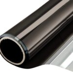 WPCTEV Window Film One Way Mirror Tint Vinyl Daytime Privacy Static Non-Adhesive Decorative Heat Control Anti UV Window Covering for Home and Office Black Silver 6 Mil 17.5 Inch x 6.5 Feet