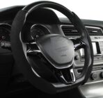 Premium Suede Car Steering Wheel Cover, Non-Slip Segmented, Suitable for Car, SUV, Truck, O/D Shape, 14.5-16inches Steering Wheel Protector,Universal Auto Accessories (Black, 2pcs) - Image 2