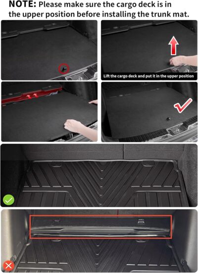 LASFIT Floor Mats and Cargo Liner for Honda CR-V 2026 2025 2024 2023 (Gasoline & Hybrid & e:FCEV), All Weather TPE Car Trunk Mat (Upper Position), 1st & 2nd Row & Trunk Liner Full Set Black - Image 4
