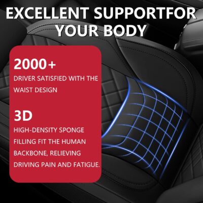 BABYBLU Chevy Silverado Seat Covers Full Set,Truck Seat Covers for Silverado GMC Sierra,Custom Fit 2007-2023 2024 2025 2026 1500/2500HD/3500HD (Black, Full Set) - Image 3