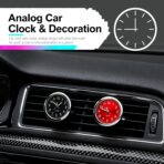 2PCS Luminous Analog Car Clocks for Dash Stick on,Mini Tiny Stick on Clock for Car Dashboard with Vent Clip,Self-Adhesive Dashboard Clock for Vent & Dashboards Decoration - Image 4