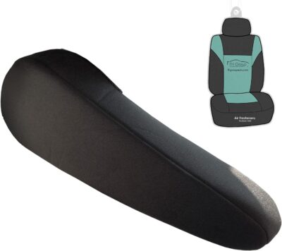 FH Group Flat Cloth Fabric Armrest Cover Semi-Universal Fit, One Pair Black - Image 4