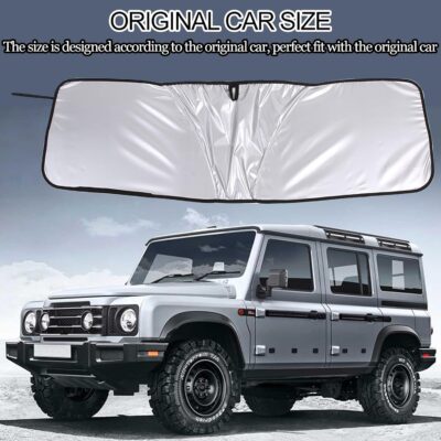 Front Windshield Sun Shade Compatible with INEOS Grenadier 2020-2026, Car Windshield Sun Shade Foldable Elastic Memory Steel Wire Sun Shield UV Protection Car Accessories - Image 7