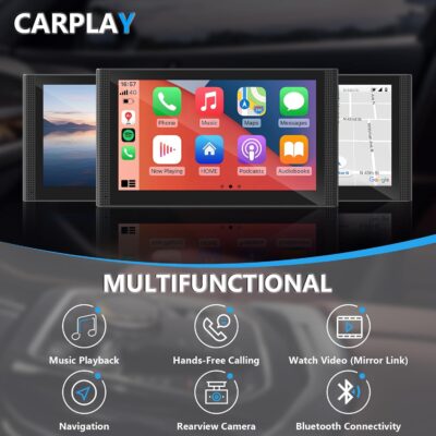Wireless Carplay Screen – Clearance! Compatible with Apple Carplay and Android Auto, 7" HD Touch Screen Portable Car Stereo with 1080P Backup Camera, Bluetooth, Voice Control – Only $32.99 - Image 7