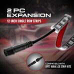 OPT7 Aura Single Row Expansion Pack - 2pc 12” RGB Multicolor LED Strips w/Splitters and Extension Wires for Interior, Wheel Well, Grille, Golf Cart, Car, Boat Underglow Lights - Image 2