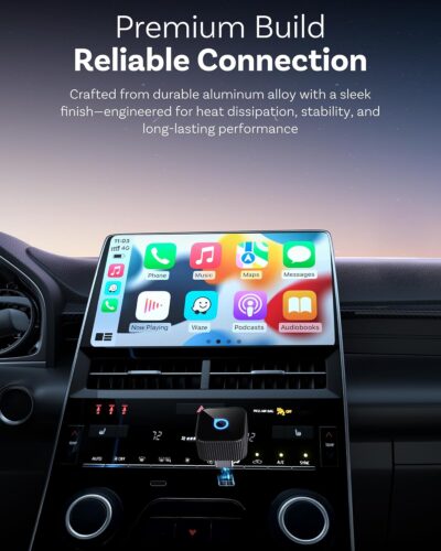 OTTOCAST Mini Cube 3.0 USB C Wireless CarPlay & Android Auto Adapter 2026– Plug & Play, Fast Auto-Reconnect (Black) - Image 6