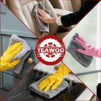 Microfiber Cleaning Cloths Bulk-15 Pack, Gray Microfiber Towels for Cars, Ultra Absorbent Microfiber Towel Weave Grime & Liquid for Streak-Free Mirror Shine - Car Washing Cloth, 12x12 inches - Image 5