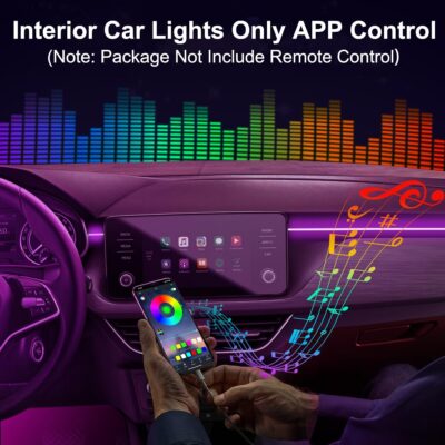 Interior Car LED Strip Lights APP Control, 5 in 1 RGB 16 Million Colors Ambient Lighting Kit with 236 inches Fiber Optic, Music Mode Inside Car Lighting Decorations - Image 3