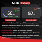 5.5" Windshield Head Up Display for Car,OBDII/EUOBD Interface Plug Car Hud Screen with Water Temperature, Mileage, RPM, Multiple Alarms - Image 4