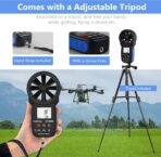 HoldPeak Handheld Anemometer Bluetooth with Tripod, Digital Wind Speed Gauge Meter, Air Flow Velocity Temperature CFM Measuring Device for HVAC Outdoor Sailing Shooting Golf, 866B-APP - Image 3