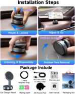 for Magsafe Car Mount Charger, 15W Fast Charging Wireless Car Charger [120LBS Suction &3800gf Magnet] 780° Adjustable, Vacuum Magnetic Phone Holder for Your Car for iPhone & Android, Metal Stand Rotor - Image 9