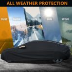 Car Cover Waterproof All Weather,6 Layers Car Covers for Automobiles, Full Exterior Cover with Zipper, Outdoor Car Cover Sun UV Rain Snow Wind Protection, Fit for 185"(185*70*59 inch)Sedan - Image 4