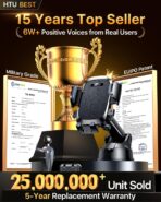 HTU 【98+LBS Strongest Suction & Military-Grade】 Ultimate Car Phone Mount【Patent & Safety Certs】 Cell Phone Holder Truck Stand for Dashboard Windshield Vent for iPhone 17 Pro Max 16 15 Samsung (Black) - Image 8