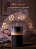 Battery Operated Waterless Diffuser – Portable Scent Machine for Car, Office & Bedroom, Ultrasonic Aroma Mist with 9 Color LED Light, Mini Essential Oil Diffuser Purple Black - Image 2