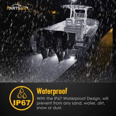 Partsam 4" Ultra-Thin-Line White 9 LED Utility Light Bar, Sealed Clear Lens Marine Boat Lights, Trailer Car RV Camper Car Pickup Dome Lighs, Marker Lights, Under Hood Lights - Image 6