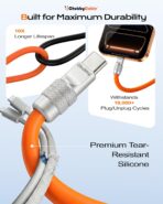 chubbycable Chubby 2.0 USB C 240W Fast Charging Cable Silicone Soft Durable USB C Cable Extra Thick Charger Cord Compatible with iPhone 17-15 Series iPad, Orange, Type-C to Type-C, 3.3FT - Image 5
