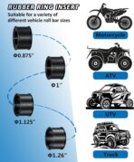 2 PCS Light Bar Mounts, Aluminium Alloy LED Light Mounting Brackets, Sturdy Roll Bar Clamps for Motorcycle ATV UTV Truck, Fit for 0.875" / 1" / 1.125" / 1.26" / 1.375" Handlebar Roll Cages - Image 3