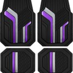 Skechers Heavy Duty Rubber Car Floor Mats,Dual Color Design Floor Mats,All Weather Car Mats,Waterproof Trim to Fit Universal Floor Car Accessories,Automotive Floor Mats for Cars Trucks Suvs,Purple