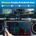 Upgrade Wireless Double Din Car Stereo with Carplay, Android Auto, Bluetooth, 4-Channel RCA, High Power, 2 Subwoofer Ports, 7" HD Capacitive Touchscreen Car Radio, Backup Camera, Audio Receiver - Image 2