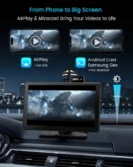 IK9 9" Wireless CarPlay & Android Auto Screen, Portable Car Stereo with 4K Dash Cam & 1080p Rear Camera, CarPlay with Backup Camera, Touch Screen GPS Display, Mirror Link, Apple Car Play Screen - Image 7