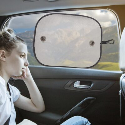 Car Mesh Sunshade 2pcs Set 48x38cm Nylon Mesh Side Window Sun Shade UV Protection for Vehicles Automotive Window Blinds Summer Heat Shield - Image 4