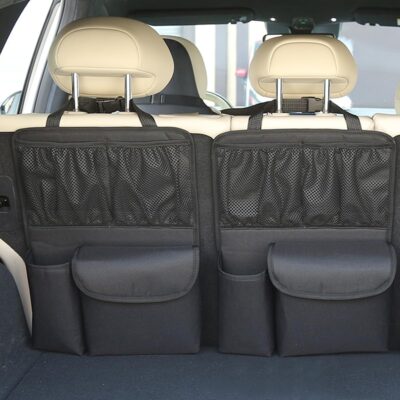 HZEL Car Trunk Organizer, Detachable Vehicle Backseat Storage Bag with 4 Compartments, Large Capacity Back Seat Organization Hanger with Lids, Space Saving Universal Automotive Accessories - Image 6