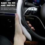 3Pcs Steering Wheel Cover, Car Steering Wheel Cover, Carbon Fiber Car Wheel Cover, Universal Fit, Suitable for 14- to 16-Inch Steering Wheels, Easy Snap-On Installation (Purple) - Image 3