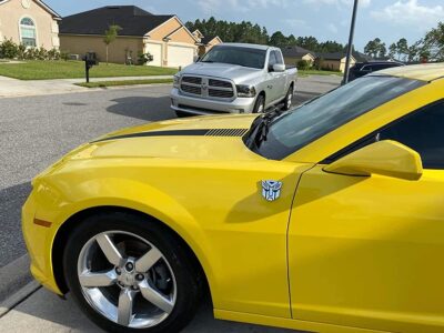 2 PCS in Set Transformers Emblem - 3" Tall for Car Autobot Sticker Pair Chrome Finish PVC Auto Emblems Transformers Autobot Car Accessories - Image 2