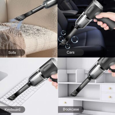 YUNYILAN Wireless Handheld Car Vacuum Cleaner High Power Rechargeable Household Mini Vacuum, Vacuum for Desk, Home and Office Dust Cleaning, Protable Vacuum Cleaner for Car - Image 3