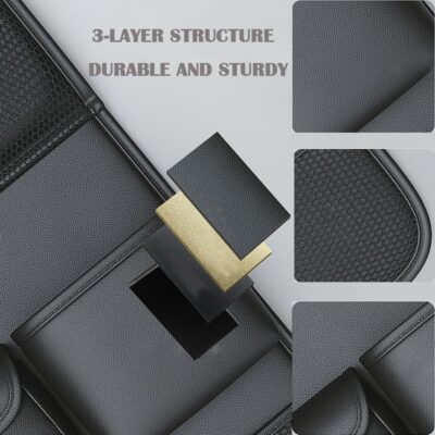 2 Pack Leather Car Backseat Organizer with Foldable Table Tray, Car Storage Organizer with Tablet Holder, Car Seat Back Protectors Kick MatsTravel Accessories - Image 7