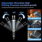 Retractable Car Charger 4 in 1, Car Charger USB C Fast Charge 84W Cigarette Lighter USB Charger, Travel Essentials Car Accessories Gifts for Men Women for iPhone 17 16 15 14 13 12 Pro Max, Samsung - Image 6