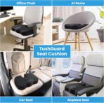 TushGuard Seat Cushion for Office Chair Memory Foam Non-Slip Cushion Back, Relief Chair Pad, Butt Pillow for Office Chair, Car, Computer Desk, Black - Image 7