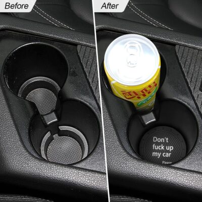 Cup Holder Coasters, 2.75 Inch Non-Slip PVC Insert Coaster, Anti-Scratch Auto Cup Mats for Women Men, Vehicle Interior Accessories Universal for Car, SUV, Truck (D Black/2PCS), 2 Pack - Image 4