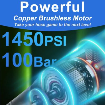 Cordless Pressure Washer Battery Powered,1450PSI Cordless Power Washer with 2pcs 4.0Ah Battery&Charger & 6-in-1 Nozzle Portable for Patio Floor Fence Deck Indoor (Gray) - Image 6