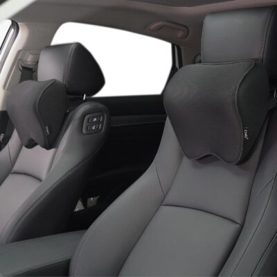 Crofy 2-Pack Car Neck Pillow, Softness Car Headrest Pillow for Driving with Adjustable Strap, 100% Memory Foam and Breathable Removable Cover, Comfortable Ergonomic Design (Black Side Rope) - Image 7