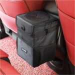 Ryhpez Car Trash Can with Lid - Leakproof Trash Bin Car Garbage Can, Collapsible Automotive Truck Organizer and Storage Bag Car Accessories for Women Men Road Trip Essentials