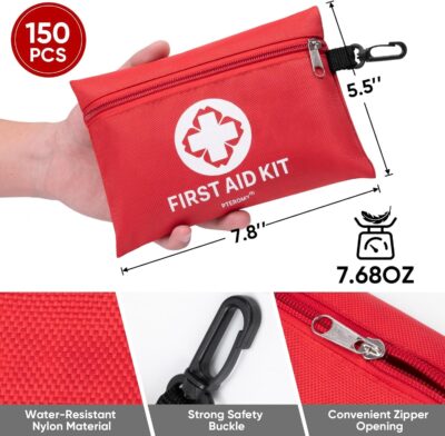 PTEROMY 150 Piece Mini First Aid Kit, Portable Small Emergency Kits Compact 1st Aid Kit for Car, Travel, Home, Camping, Outdoor, Hiking - Image 4
