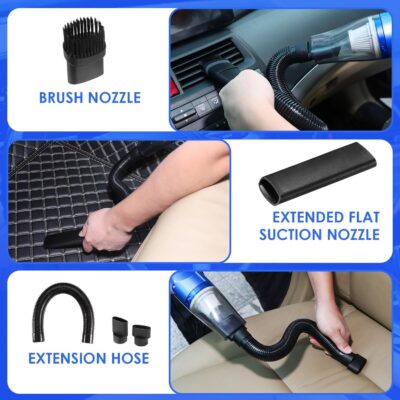 Viewsun 18PCS Car Cleaning Kit, Car Interior Detailing Kit with Blue High Power Handheld Vacuum, Detailing Brush Set, Windshield Cleaner, Cleaning Gel, Complete Auto Accessories for Men, Women - Image 7