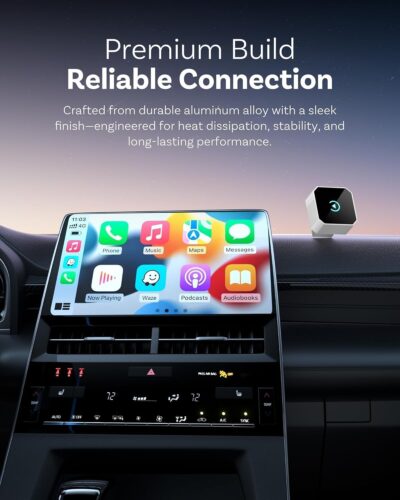 2026 Wireless CarPlay for iPhone & Android, 2-in-1 Plug and Play Converts Wired to Wireless CarPlay Android Auto, Fast Auto-Connect, Zero Latency, Compact Design with USB/USB-C Port(Silver) - Image 4