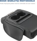 Car Armrest Storage Box,Car Accessories Console Organizers and Storage,Universal Waterproof Leather Console Cover with Cup Holder and Phone Holder,Suitable for Most Cars (Normal, Black) - Image 3