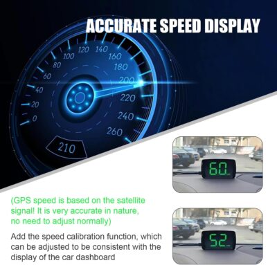 Downhill 1 PC GPS Speedometer HUD Display, Y03 Head Up Speed Digital Screen, USB Plug-in Daytime Speedometer Charger, Universal for Most Cars, Trucks, SUVs (Black) - Image 4