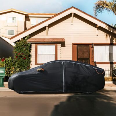 Car Cover Waterproof All Weather,6 Layers Car Covers for Automobiles, Full Exterior Cover with Zipper, Outdoor Car Cover Sun UV Rain Snow Wind Protection, Fit for 185"(185*70*59 inch)Sedan - Image 7