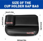 Car Seat Gap Filler Organizer, Universal PU Leather Car Seat Organizer with Cup Holder, Seat Gap Filler Storage Bag for Glasses, Phones, Keys, Cards and Small Items - Image 7