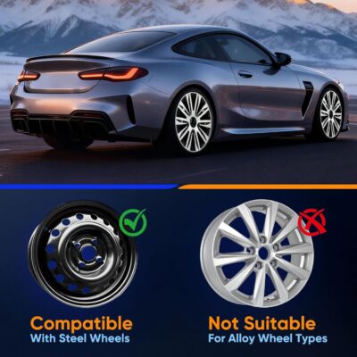 ECCPP Wheel Cover 15 Inch Hubcap Wheel Hub Caps OEM Rim Protectors Cover (Set of 4) Modern & Stylish Auto Tire Replacement Exterior Cap - Image 6