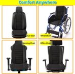 kingphenix Car Seat Cushion with Back Support Pillow: Enhanced Comfort Memory Foam Design for Pain Relief, Ideal for Drivers and Office Use - Ergonomic Lumbar Comfort for Long Sitting - Black - Image 5