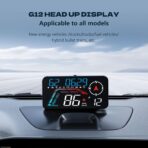 Hud Car Head Up Display G12 with HD LED Display for All Speedometer for All Speedometer Models, with Adaptive Light Sensing - Image 2
