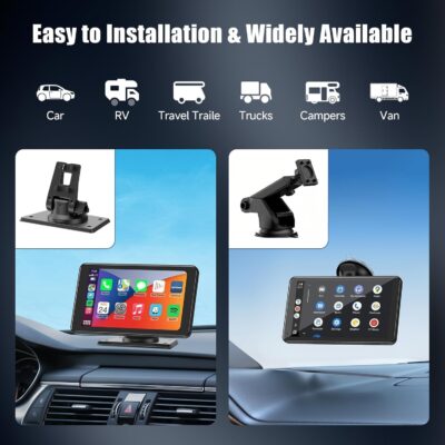 Portable Wireless Carplay Car Stereo, 7" HD Touchscreen for Car with Apple CarPlay & Android Auto with Backup Camera/Mirror Link/Voice Control/Bluetooth/GPS/AUX/FM Satellite Radio for All Vehicles - Image 7